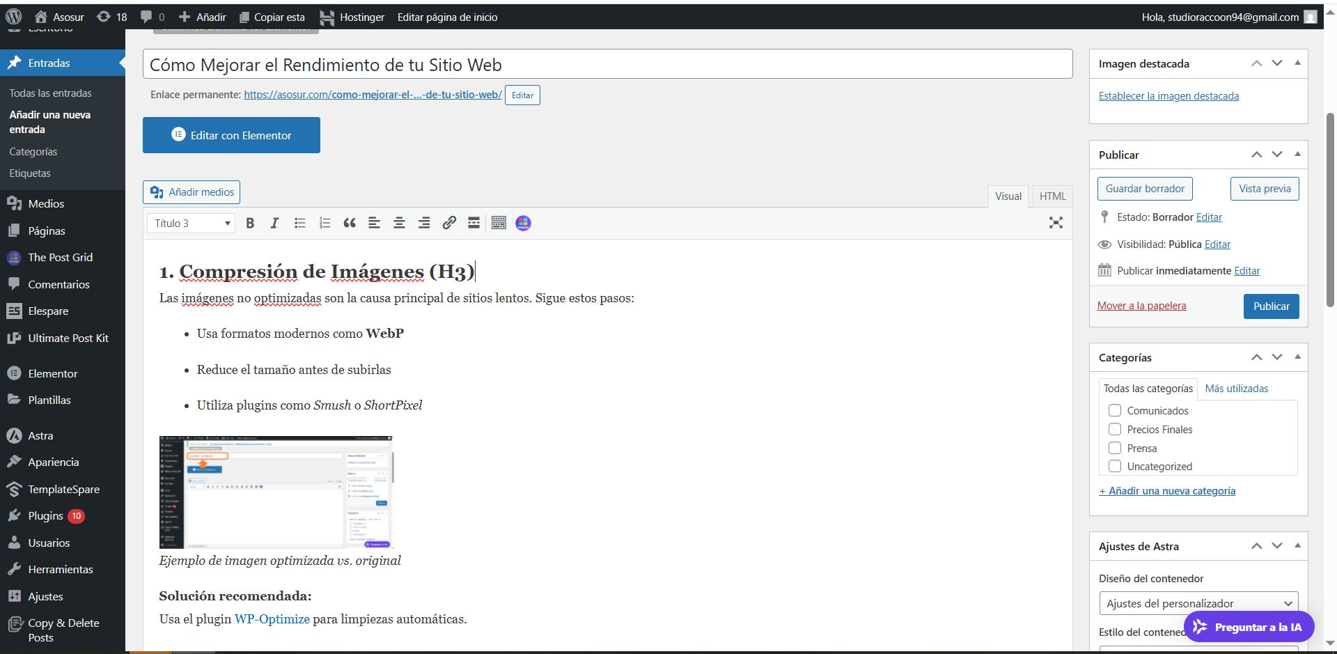 Ejemplo de post bien estructurado en WordPress